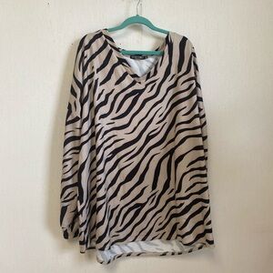 Glitzy girlz  Zebra Print V-Neck long sleeve blouse